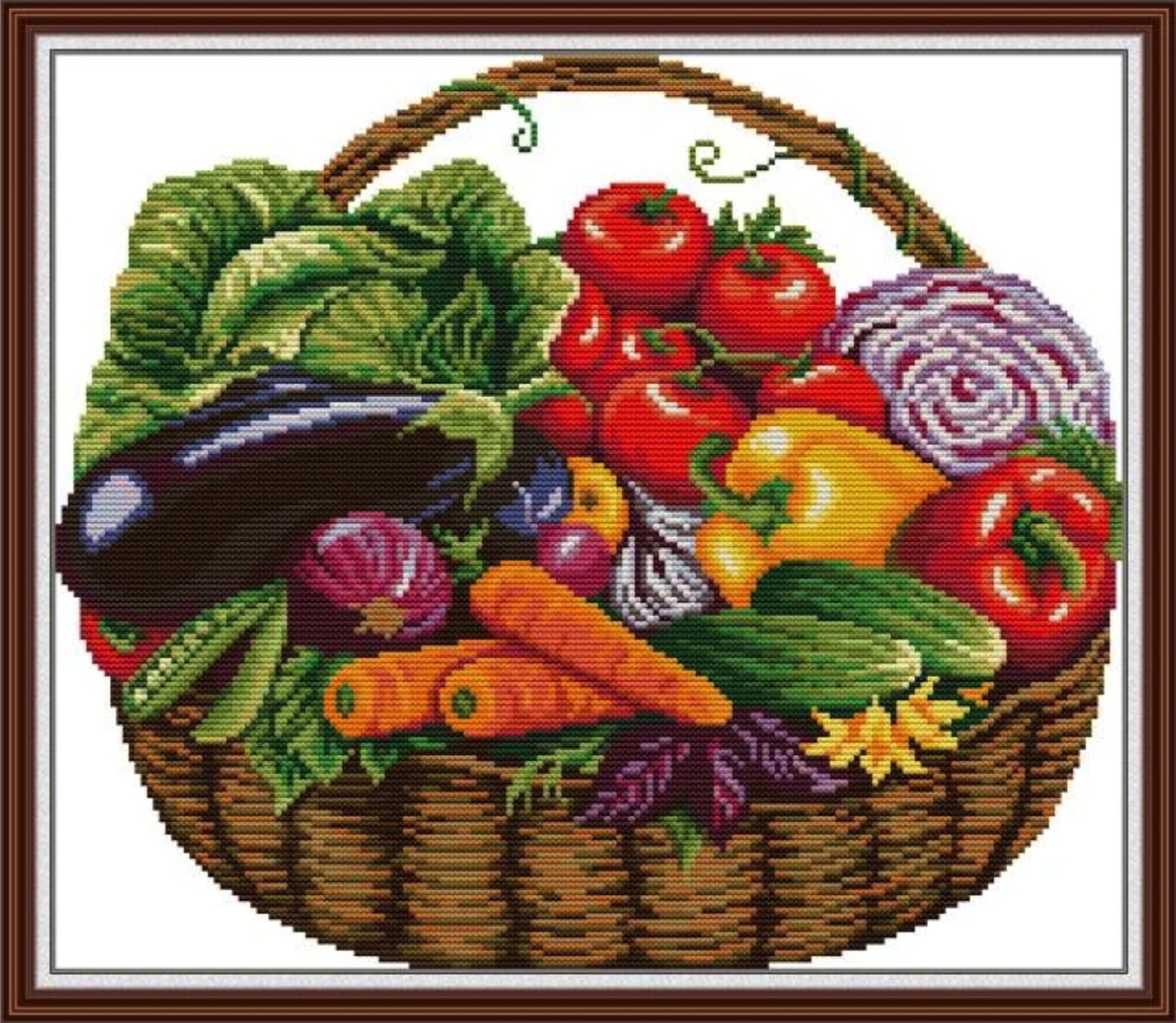 Набір для вишивання за нанесеною схемою "A basket of vegetables". AIDA 14CT printed 40*34 см