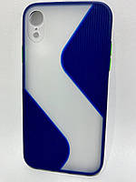 Защитный чехол для iPhone Xr 2в1 Shadow Matte Case оригинальный противоударный волнистый синий