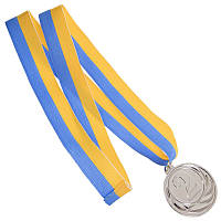 Медаль спортивная с лентой FAME золото/серебро/бронза 5 см Серебро