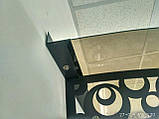 Готовий збірний навіс (дашок) над дверима Dash'Ok 4,05x1.5 м Style, темно-сірий, сотовий 6 мм, бронзовий, фото 8