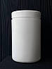 Біла матова банка 1000 мл HDPE для косметичних засобів, порошків, кремів (банка+кришка+вкладиш), фото 2