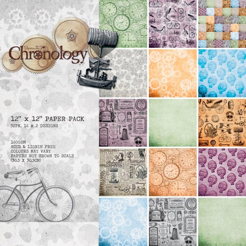 Набір паперу для скрапбукінгу Хронологія 30,5*30,5 160г 32л Docrafts РМА160132