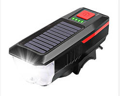 Велосипедна фара з сонячною панеллю та звуковим сигналом