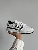 Женские кроссовки Adidas Forum 84 Low White Black (чёрно-белые) красивые стильные спортивные кроссы 1413