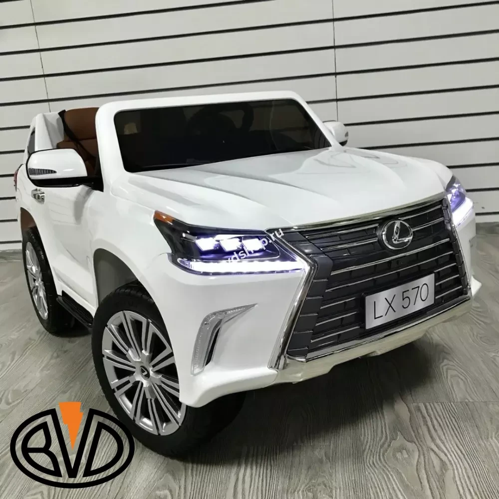 Дитячий електромобіль на акумуляторі Lexus LX 570 на радіокеруванні для дітей 3-8 років білий