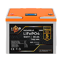 Акумулятор LP LiFePO4 LCD 12V (12,8V) - 90 Ah (1152Wh) (BMS 80A/40A) пластик