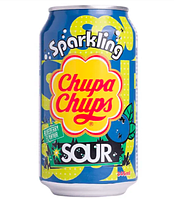 Газированный напиток Chupa Chups Sparkling Sour Blueberry Flavour кислая черника 345 мл