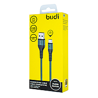 BUDI USB-Cable Type-C in cloth 2.4A 1m Green