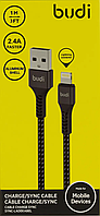 BUDI USB-Cable Lightning 2.4A Faster 1m