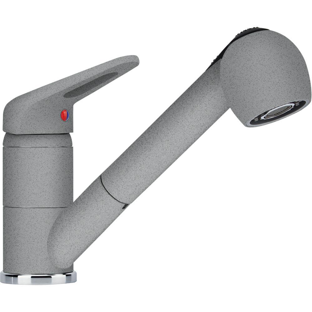 Franke Змішувач Novara Plus/115.0470.670/з витяжним виливом та функцією душу/фраграніт/сірий камінь, фото 1