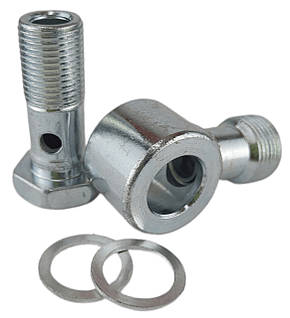 Штуцер угловой типа Банджо ДУ16 с резьбой подключения M20x1