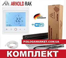 Нагрівальний кабель під плитку Arnold Rak 450Ват/2,5м2 тонкий  з терморегулятором TWE02 Wi-Fi