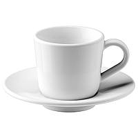 Чашка для кофе эспрессо с блюдцем ИКЕА/365+, белый, 6 cл, 102.834.09