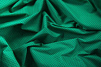 Рубашечная ткань зеленая в мелкий горошек