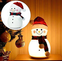 Детский силиконовый светильник - ночник Снеговик светодиодный с музыкой