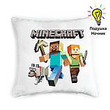 Подушка нічник Minecraft — дитяча подушка Майнкрафт - дитячий нічник Майнкрафт, фото 2