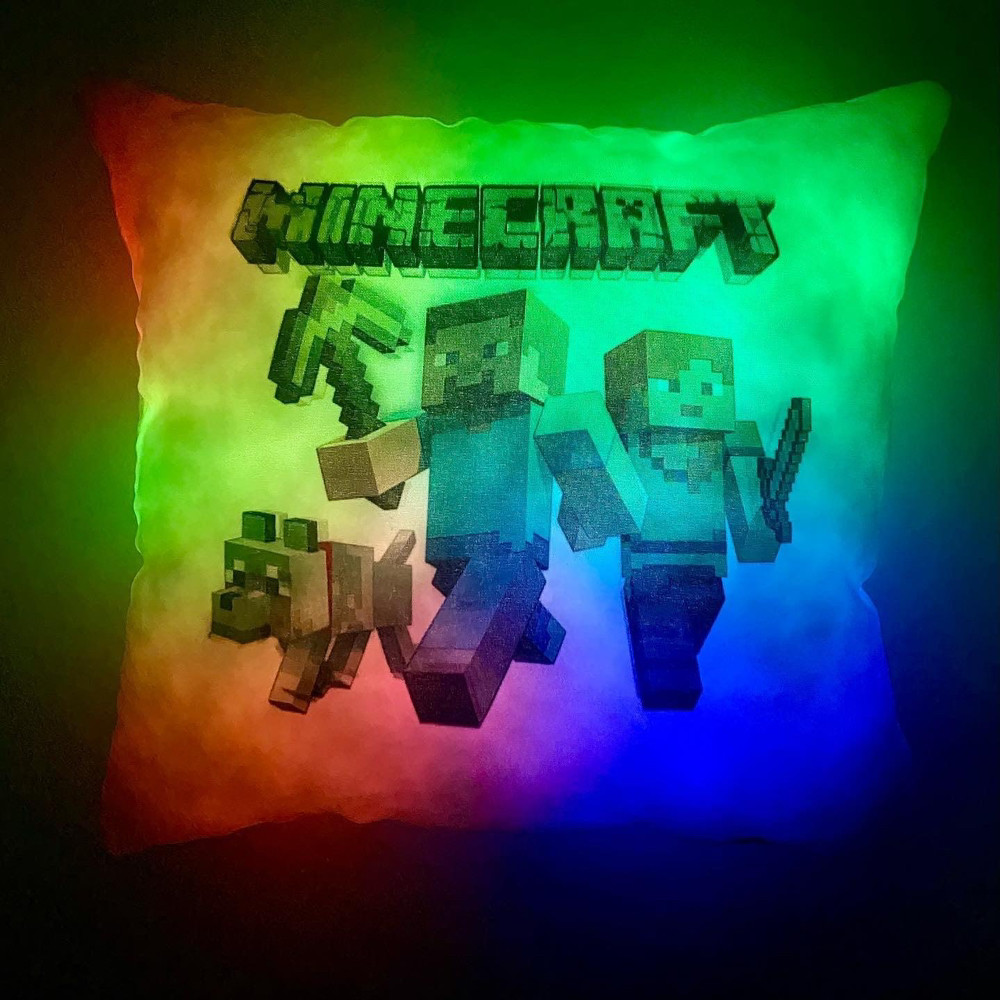 Подушка нічник Minecraft — дитяча подушка Майнкрафт - дитячий нічник Майнкрафт