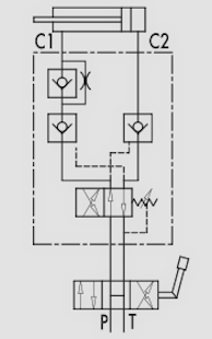 Гідравлічна схема для клапана VRAP 40/50 DE