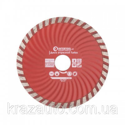 Диск відрізний для каменю TURBO алмазний, 115 мм, 22-24% INTERTOOL CT-2006