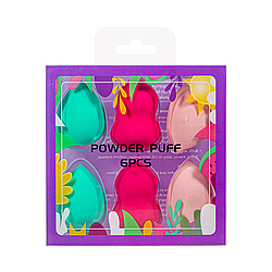 Набір спонжів для макіяжу Powder Puff 6 штук