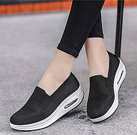 Слипоны, самая удобная обувь, женские туфли, размер 42, черные Код 68-1037