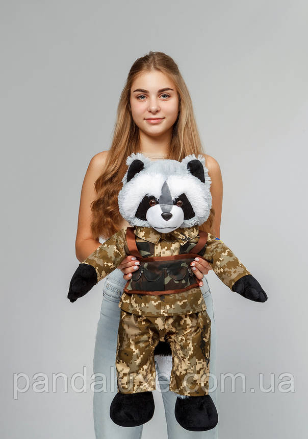 М'яка іграшка плюшевий Єнот Солдат, фото 2