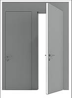 Міжкімнатні двері скритого монтажу Smart Invisible з білим ПВХ торцем (Розмір 600/700/800мм) Abwehr Steel