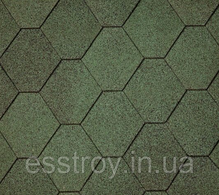 Бітумова черепиця IKO, модель Superglass Hex 03 Amazon Green, фото 1