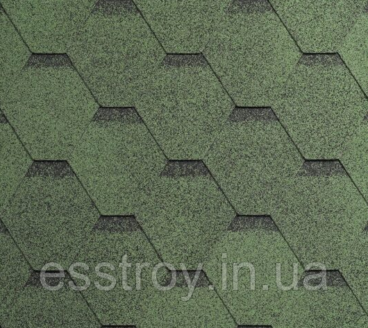 Бітумова черепиця IKO, модель Superglass Hex 23 Amazon Green Ultra