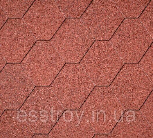 Бітумова черепиця IKO, модель Superglass Hex 10 Tile Red