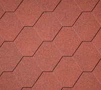 Битумная черепица IKO, модель Superglass Hex 10 Tile Red