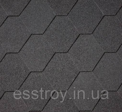 Бітумова черепиця IKO, модель Superglass Hex 01 Black