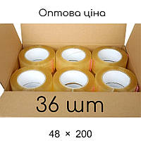 Скотч пакувальний - 36 рулонів - 48 мм × 200 м - прозорий / ціна за 36 рулонів
