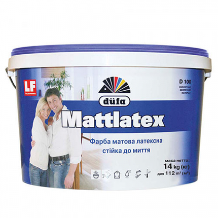 Фарба латексна для внутрішніх робіт Dufa Mattlatex D100, 14кг, фото 2