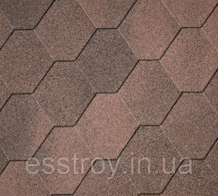Бітумова черепиця IKO, модель Superglass Hex 07 Dual Brown, фото 1