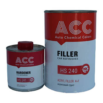 Акриловий грунт ACC Filler 240 HS 0.8 л (із затвердником 0.2 л) чорний