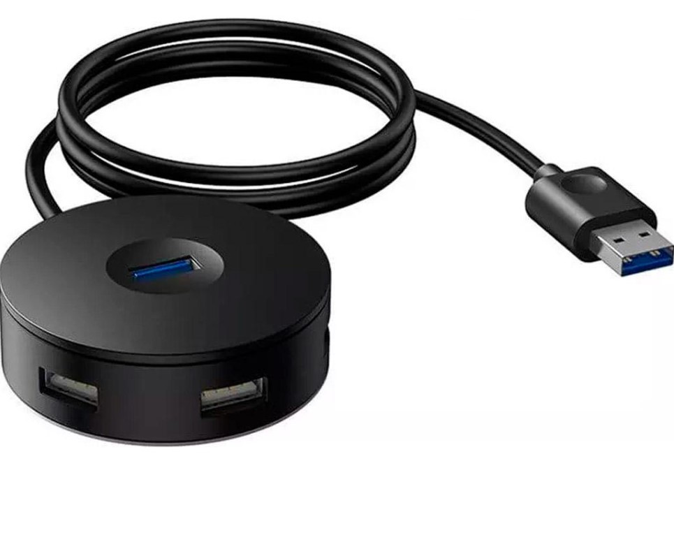 USB HUB Baseus Airjoy Round Box USB3.0 to 1USB3.0 + 2USB 2.0 + 1Micro USB1m Black Cahub-U01
