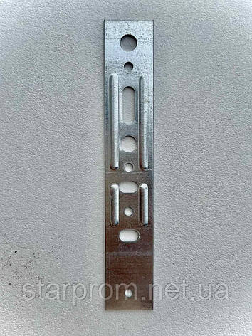 Анкерна пластина універсальна 150 х 25 мм, толщина 1,00 мм (пак. 250 шт.) для монтажу вікон, фото 2