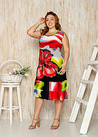 Женское летнее платье сарафан Ткань: вискоза-трикотаж Размер 52 54 56 58