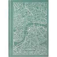 Книга канцелярська А4 96л., клітинка, офсет, тверда ламінація, Maps London Axent mix