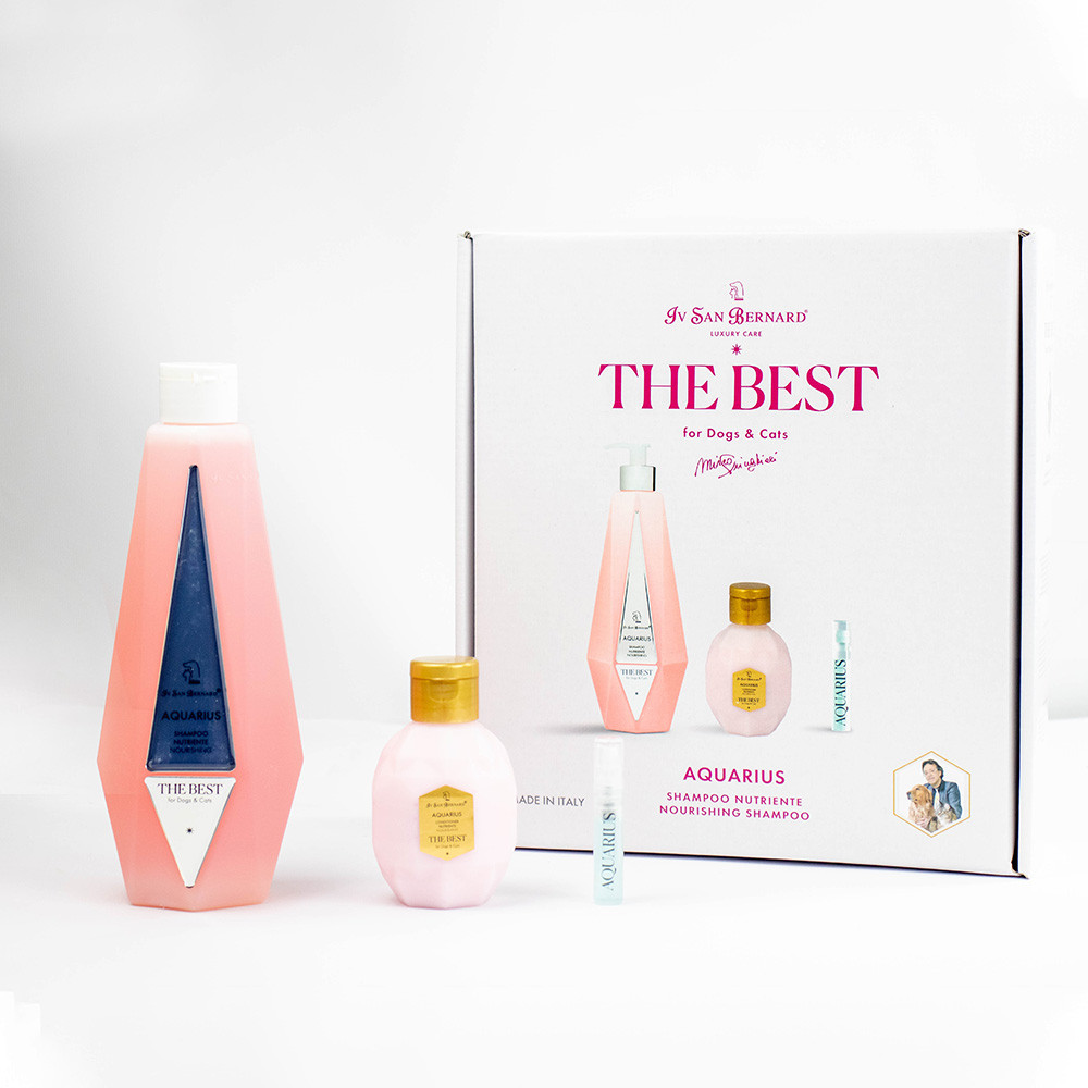 Набір Iv San Bernard Aquarius для купання котів та собак, шампунь 550 мл + кондиціонер 120 мл + парфум 2 мл (8744), фото 1