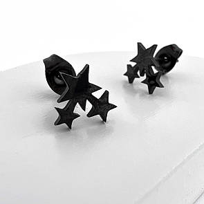 Сережки з нержавіючої медичної сталі з емаллю "Зорепад"