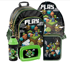 Рюкзак шкільний Майнкрафт набір 5шт Paso Minecraft Play, фото 2