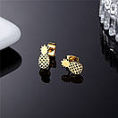 Сережки з нержавіючої медичної сталі з позолотою "Ананас", фото 2