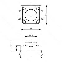 Мікрокнопка тактова 4pin