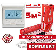 Нагрівальний мат Flex EHM-175/ 5м2 875Вт з програмованим терморегулятором E51