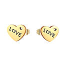 Сережки з нержавіючої медичної сталі з позолотою "First Love", фото 2