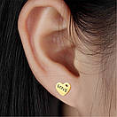 Сережки з нержавіючої медичної сталі з позолотою "First Love", фото 3