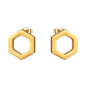 Сережки з нержавіючої медичної сталі з позолотою "Розкіш"