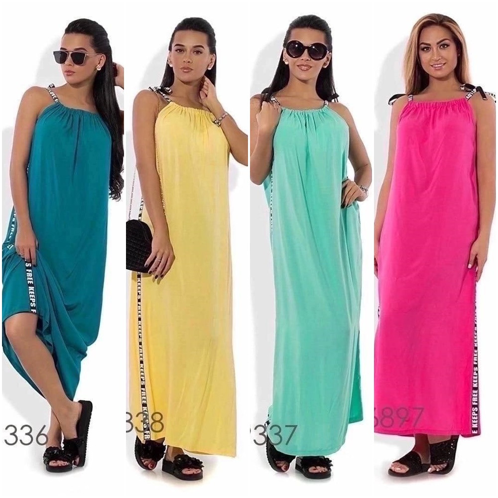 Штапельна літня сукня, сарафан розлітайка вільного крою без рукавів розміри норма та батал